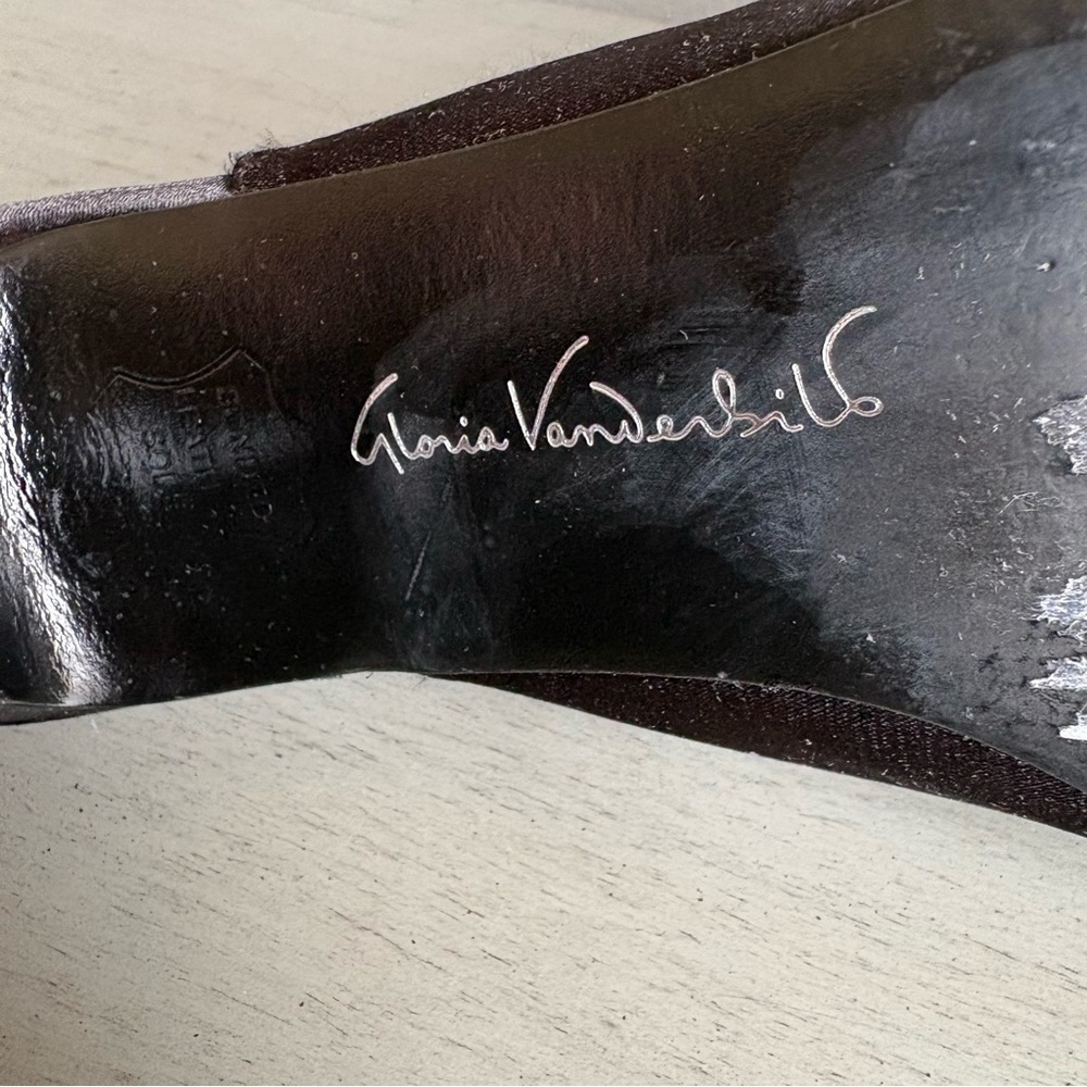 Gloria Vanderbilt Sling Back Satin Beaded Peep Toe Heels Shoes Women 7.5W Black - Picture 13 of 15